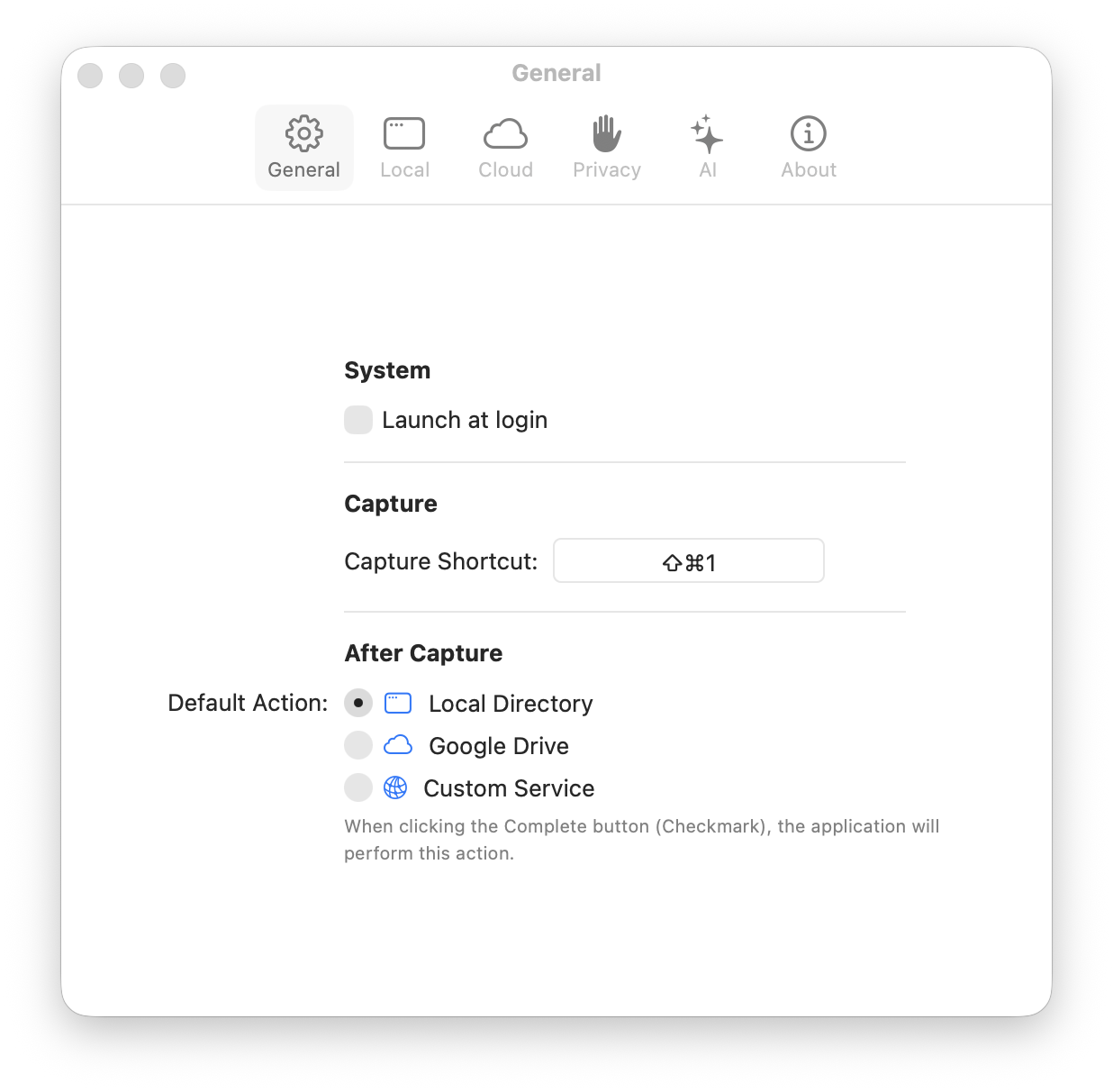 BerryShot General Settings