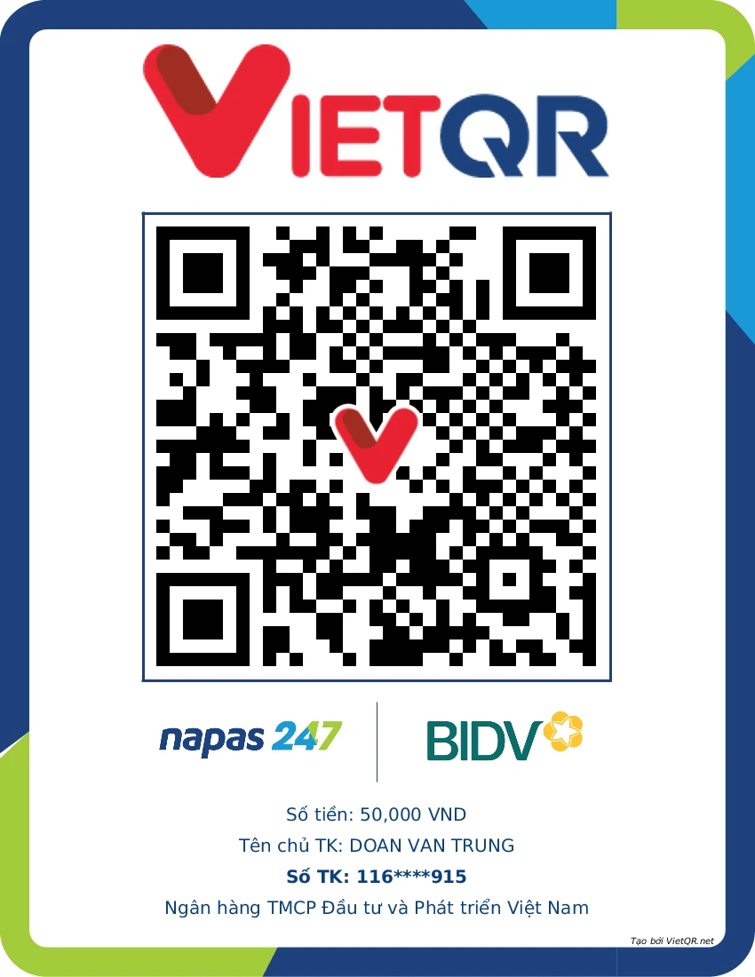 VietQR BIDV donation code Doan Van Trung